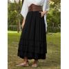 image:imageScarlet Darkness Maxi Skirts for Women Long Renaissance Skirt Flowy Ruffle Tiered SkirtBlack
