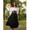 image:imageScarlet Darkness Maxi Skirts for Women Long Renaissance Skirt Flowy Ruffle Tiered SkirtBlack