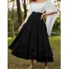 image:imageScarlet Darkness Maxi Skirts for Women Long Renaissance Skirt Flowy Ruffle Tiered SkirtBlack