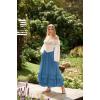 image:imageScarlet Darkness Maxi Skirts for Women Long Renaissance Skirt Flowy Ruffle Tiered SkirtBlue Gray