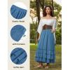 image:imageScarlet Darkness Maxi Skirts for Women Long Renaissance Skirt Flowy Ruffle Tiered SkirtBlue Gray
