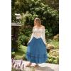 image:imageScarlet Darkness Maxi Skirts for Women Long Renaissance Skirt Flowy Ruffle Tiered SkirtBlue Gray