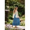 image:imageScarlet Darkness Maxi Skirts for Women Long Renaissance Skirt Flowy Ruffle Tiered SkirtBlue Gray