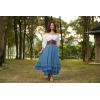 image:imageScarlet Darkness Maxi Skirts for Women Long Renaissance Skirt Flowy Ruffle Tiered SkirtBlue Gray