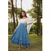 image:imageScarlet Darkness Maxi Skirts for Women Long Renaissance Skirt Flowy Ruffle Tiered SkirtBlue Gray