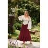 image:imageScarlet Darkness Maxi Skirts for Women Long Renaissance Skirt Flowy Ruffle Tiered SkirtDeep Red