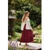 image:imageScarlet Darkness Maxi Skirts for Women Long Renaissance Skirt Flowy Ruffle Tiered SkirtDeep Red