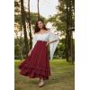 image:imageScarlet Darkness Maxi Skirts for Women Long Renaissance Skirt Flowy Ruffle Tiered SkirtDeep Red