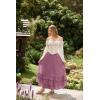 image:imageScarlet Darkness Maxi Skirts for Women Long Renaissance Skirt Flowy Ruffle Tiered SkirtDusty Pink