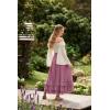 image:imageScarlet Darkness Maxi Skirts for Women Long Renaissance Skirt Flowy Ruffle Tiered SkirtDusty Pink