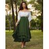 image:imageScarlet Darkness Maxi Skirts for Women Long Renaissance Skirt Flowy Ruffle Tiered SkirtGreen