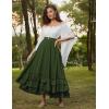 image:imageScarlet Darkness Maxi Skirts for Women Long Renaissance Skirt Flowy Ruffle Tiered SkirtGreen
