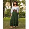 image:imageScarlet Darkness Maxi Skirts for Women Long Renaissance Skirt Flowy Ruffle Tiered SkirtGreen