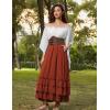image:imageScarlet Darkness Maxi Skirts for Women Long Renaissance Skirt Flowy Ruffle Tiered SkirtOrange Red