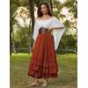 image:imageScarlet Darkness Maxi Skirts for Women Long Renaissance Skirt Flowy Ruffle Tiered SkirtOrange Red
