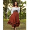 image:imageScarlet Darkness Maxi Skirts for Women Long Renaissance Skirt Flowy Ruffle Tiered SkirtOrange Red