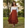 image:imageScarlet Darkness Maxi Skirts for Women Long Renaissance Skirt Flowy Ruffle Tiered SkirtOrange Red