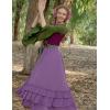 image:imageScarlet Darkness Maxi Skirts for Women Long Renaissance Skirt Flowy Ruffle Tiered SkirtPurple