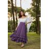 image:imageScarlet Darkness Maxi Skirts for Women Long Renaissance Skirt Flowy Ruffle Tiered SkirtPurple
