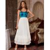 image:imageScarlet Darkness Maxi Skirts for Women Long Renaissance Skirt Flowy Ruffle Tiered SkirtWhite