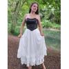 image:imageScarlet Darkness Maxi Skirts for Women Long Renaissance Skirt Flowy Ruffle Tiered SkirtWhite