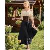 image:imageScarlet Darkness Maxi Skirts for Women Renaissance Skirt Long Flowy Layered Medieval SkirtBlack