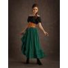 image:imageScarlet Darkness Maxi Skirts for Women Renaissance Skirt Long Flowy Layered Medieval SkirtDark Green