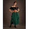 image:imageScarlet Darkness Maxi Skirts for Women Renaissance Skirt Long Flowy Layered Medieval SkirtDark Green