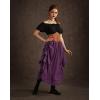 image:imageScarlet Darkness Maxi Skirts for Women Renaissance Skirt Long Flowy Layered Medieval SkirtDark Purple