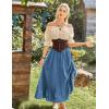 image:imageScarlet Darkness Maxi Skirts for Women Renaissance Skirt Long Flowy Layered Medieval SkirtDenim Blue