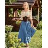 image:imageScarlet Darkness Maxi Skirts for Women Renaissance Skirt Long Flowy Layered Medieval SkirtDenim Blue