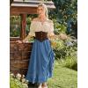 image:imageScarlet Darkness Maxi Skirts for Women Renaissance Skirt Long Flowy Layered Medieval SkirtDenim Blue