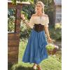 image:imageScarlet Darkness Maxi Skirts for Women Renaissance Skirt Long Flowy Layered Medieval SkirtDenim Blue