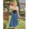 image:imageScarlet Darkness Maxi Skirts for Women Renaissance Skirt Long Flowy Layered Medieval SkirtDenim Blue