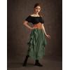 image:imageScarlet Darkness Maxi Skirts for Women Renaissance Skirt Long Flowy Layered Medieval SkirtGray Green