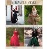 image:imageScarlet Darkness Maxi Skirts for Women Renaissance Skirt Long Flowy Layered Medieval SkirtGray Green