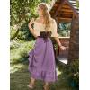 image:imageScarlet Darkness Maxi Skirts for Women Renaissance Skirt Long Flowy Layered Medieval SkirtLight Purple