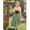 image:imageScarlet Darkness Maxi Skirts for Women Renaissance Skirt Long Flowy Layered Medieval SkirtMint Green