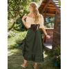 image:imageScarlet Darkness Maxi Skirts for Women Renaissance Skirt Long Flowy Layered Medieval SkirtOlive Green