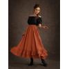 image:imageScarlet Darkness Maxi Skirts for Women Renaissance Skirt Long Flowy Layered Medieval SkirtOrange