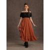image:imageScarlet Darkness Maxi Skirts for Women Renaissance Skirt Long Flowy Layered Medieval SkirtOrange