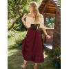 image:imageScarlet Darkness Maxi Skirts for Women Renaissance Skirt Long Flowy Layered Medieval SkirtWine Red