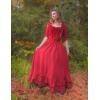 image:imageScarlet Darkness Maxi Skirts for Women Renaissance Skirt Long Flowy Layered Medieval SkirtWine Red