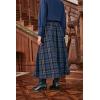 image:imageScarlet Darkness Plaid Skirts for Women High Waist Long Skirt with PocketsBlue Coffee Plaid