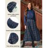 image:imageScarlet Darkness Plaid Skirts for Women High Waist Long Skirt with PocketsBlue Coffee Plaid