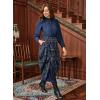 image:imageScarlet Darkness Plaid Skirts for Women High Waist Long Skirt with PocketsBlue Coffee Plaid