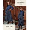image:imageScarlet Darkness Plaid Skirts for Women High Waist Long Skirt with PocketsBlue Coffee Plaid