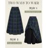 image:imageScarlet Darkness Plaid Skirts for Women High Waist Long Skirt with PocketsBlue Plaid