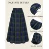 image:imageScarlet Darkness Plaid Skirts for Women High Waist Long Skirt with PocketsBlue Plaid