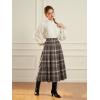 image:imageScarlet Darkness Plaid Skirts for Women High Waist Long Skirt with PocketsCoffee Plaid